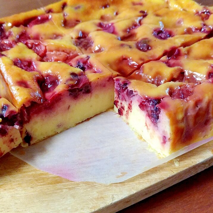 冷凍ミックスベリーの宝石箱 水切りヨーグルトケーキ レシピ 作り方 By またたび 楽天レシピ